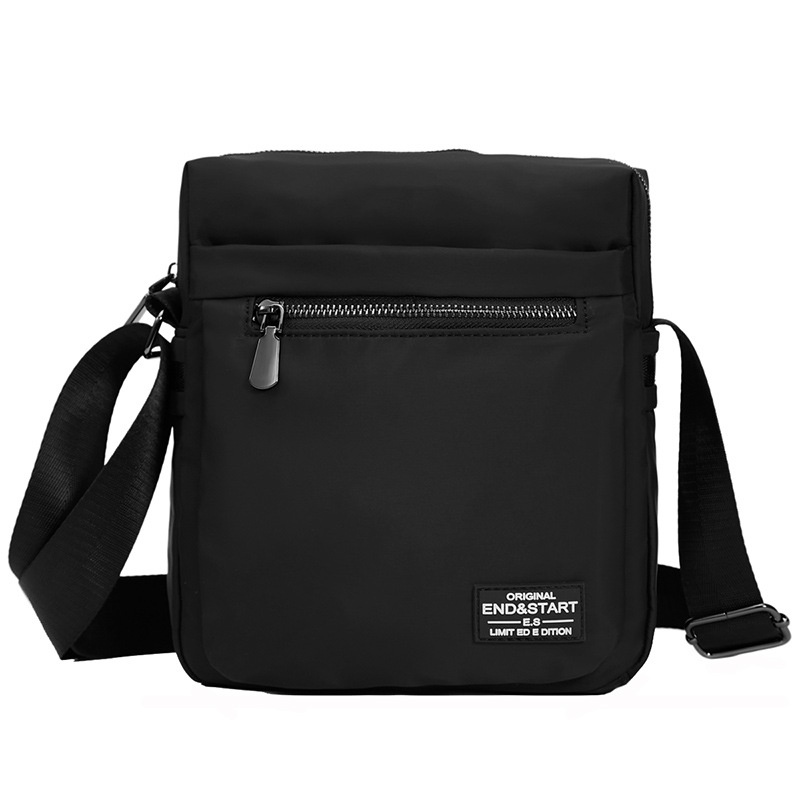 Men's Black Nylon Crossbody Bag - Everyday Messenger