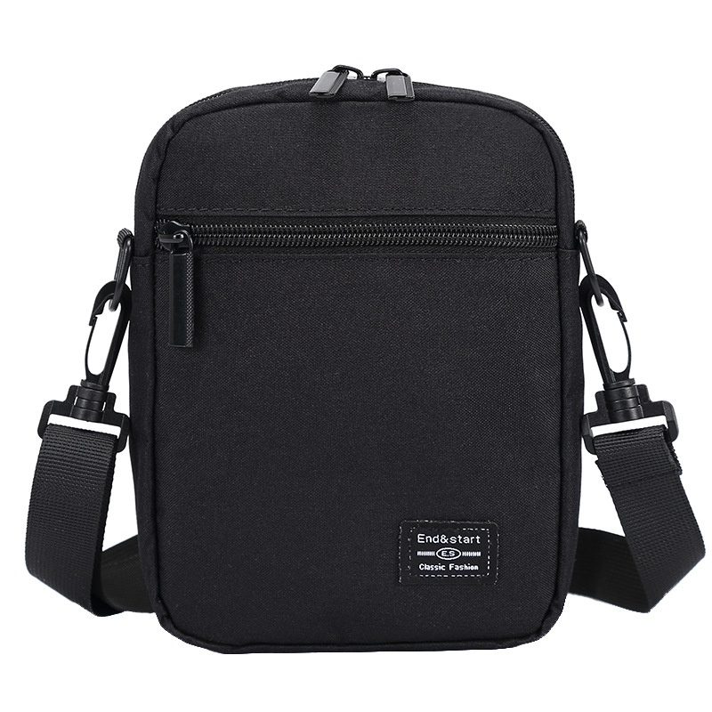 Men's Compact Black Crossbody Casual Shoulder Pouch