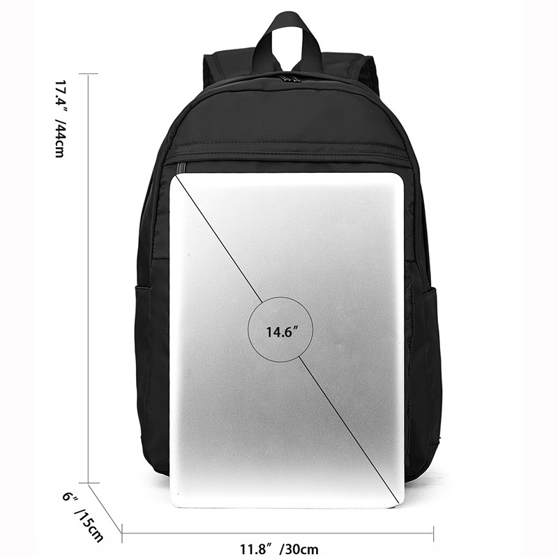 Durable Black Casual School & Travel Backpack