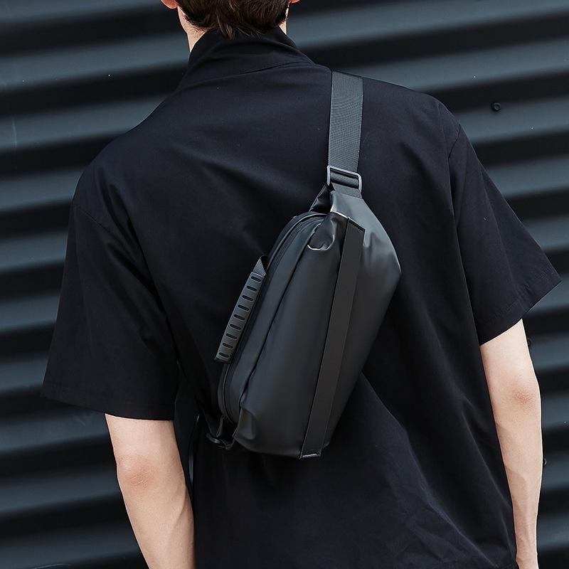 Sleek Matte Black Crossbody Sling Bag - Modern & Minimalist