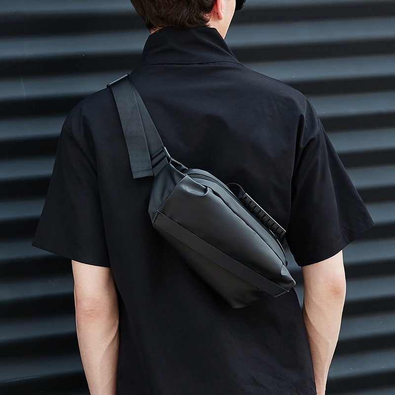 Sleek Matte Black Crossbody Sling Bag - Modern & Minimalist