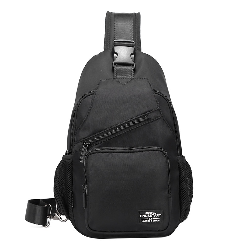 Men's Black Sling Bag - Chest Crossbody Pack