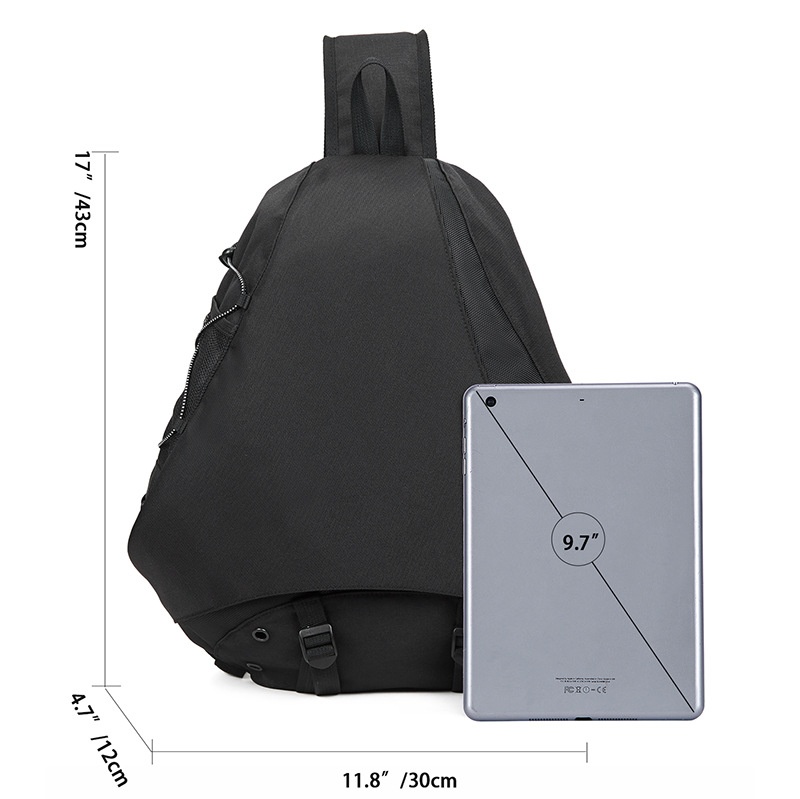 Sleek Black Sling Bag - Modern Crossbody Backpack