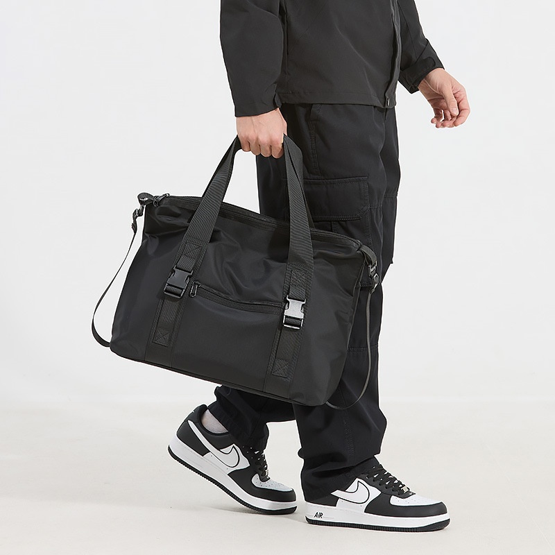 Men's Waterproof Nylon Travel Duffel Tote Bag with Shoulder Strap