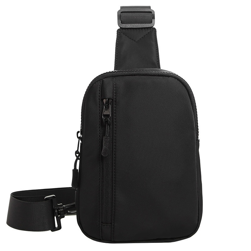 Men's Black Sling Bag - Compact Crossbody Chest Pack