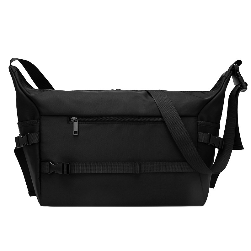 Men's Black Casual Messenger Bag - Durable Crossbody
