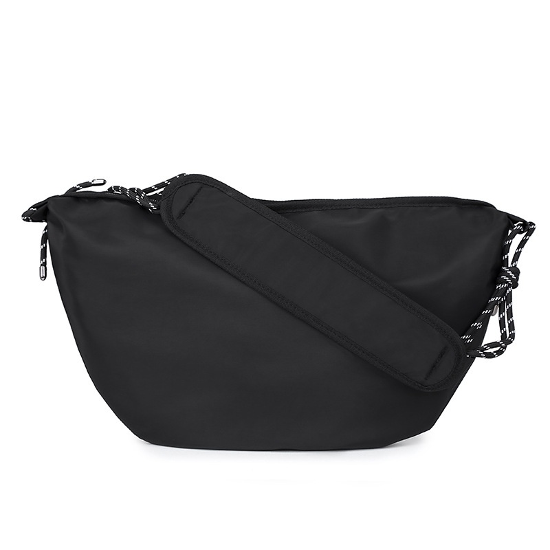 Men's Casual Black Crescent Crossbody Bag