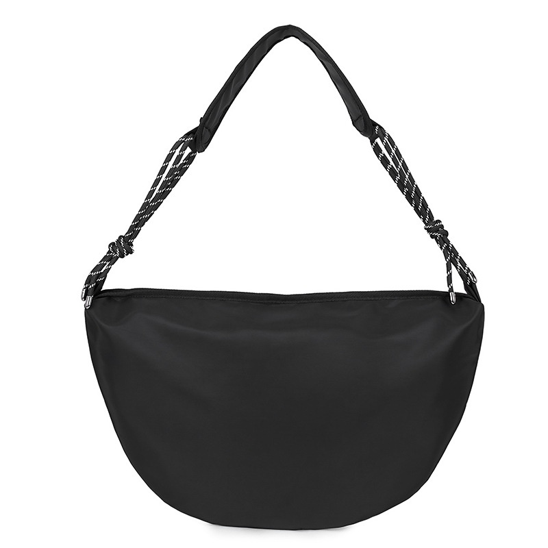 Men's Casual Black Crescent Crossbody Bag