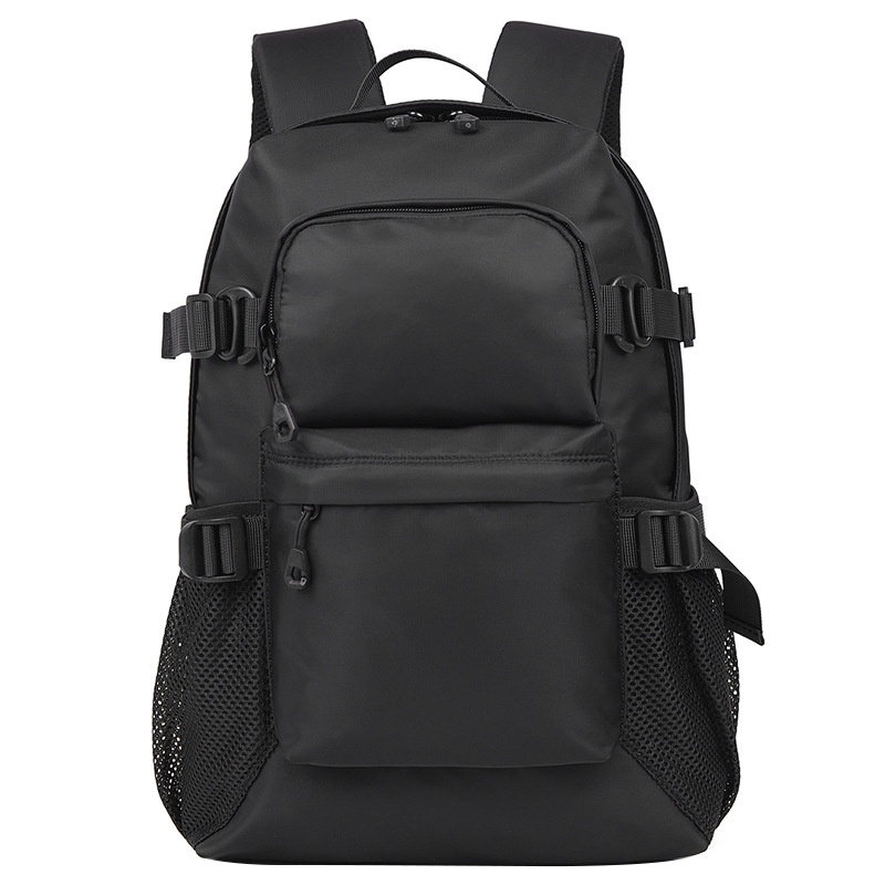 Black Casual Backpack for Men & Women - Multi-Pocket Design