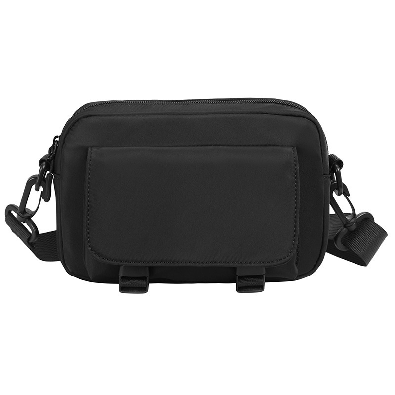 Men's Matte Black Crossbody Bag - Casual Shoulder Pouch