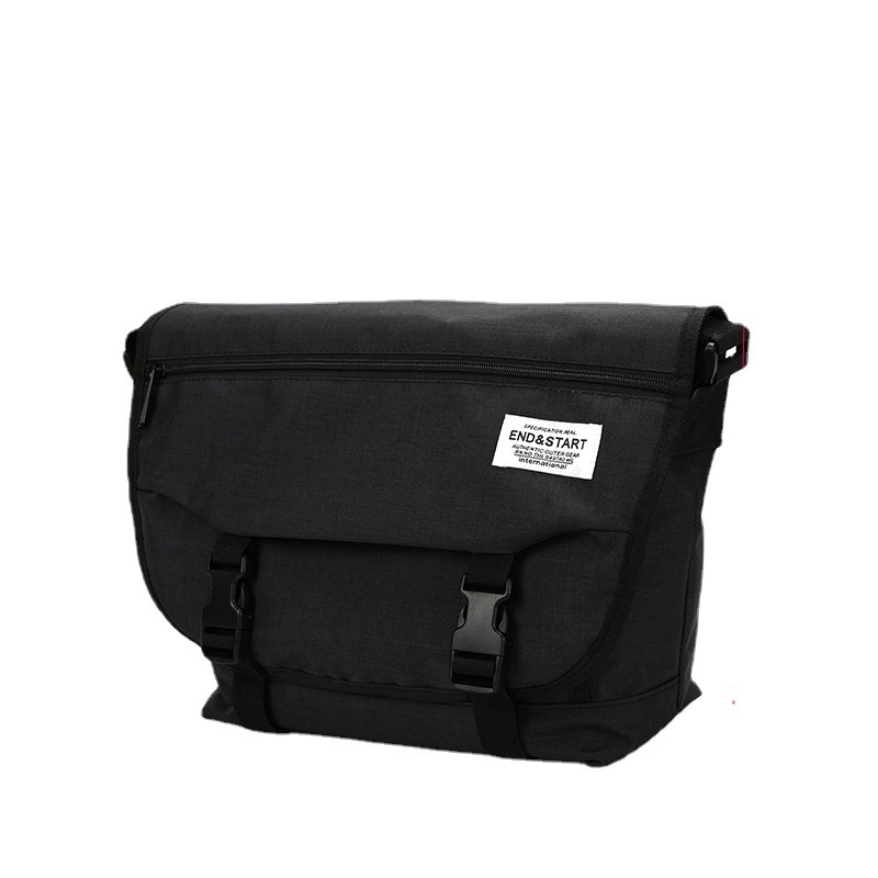 Unisex Black Casual Messenger Bag