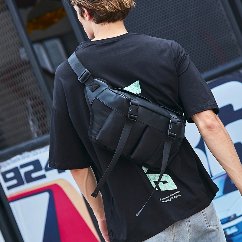 Men's Tactical Crossbody Chest Bag - Black Utility Sling