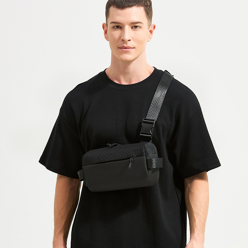 Sleek Matte Black Crossbody Smart Sling Bag for Men