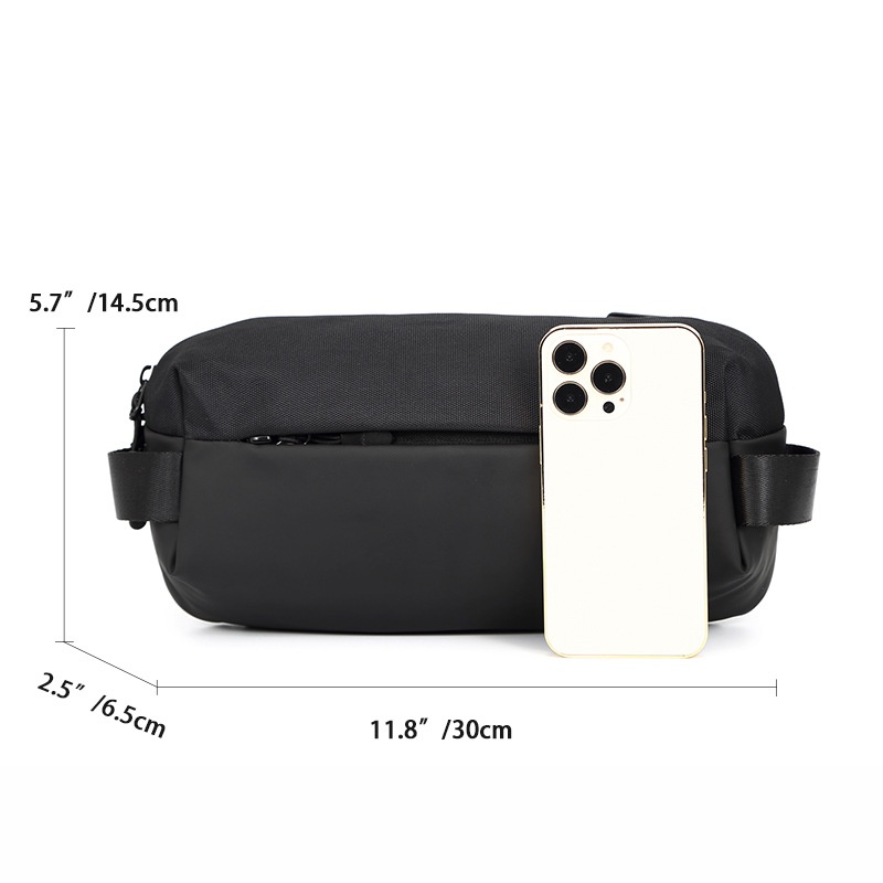 Sleek Matte Black Crossbody Smart Sling Bag for Men