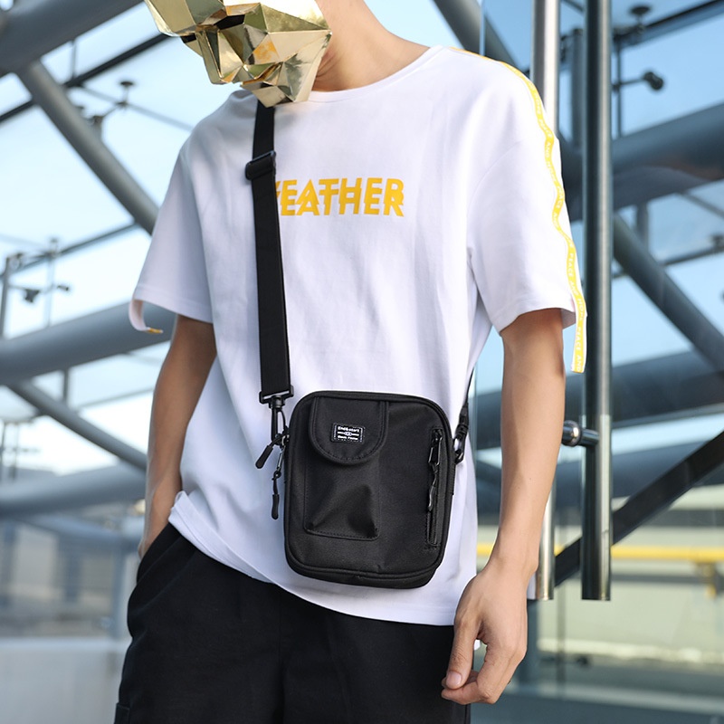 Men's Black Crossbody Bag - Utility Shoulder Sling