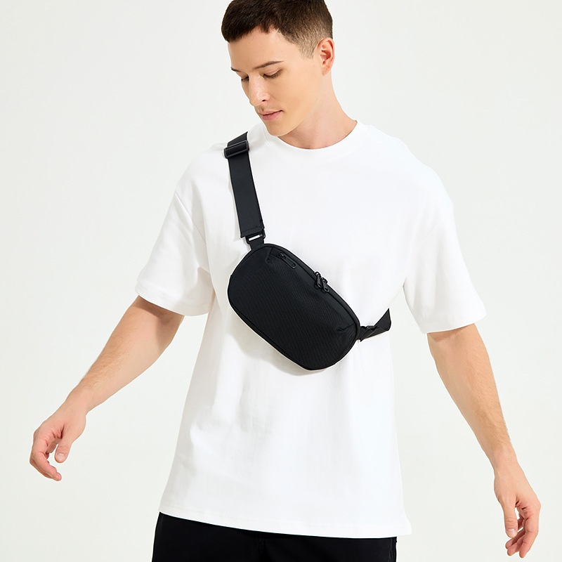 Men's Minimalist Black Crossbody Sling Bag - Everyday Carry