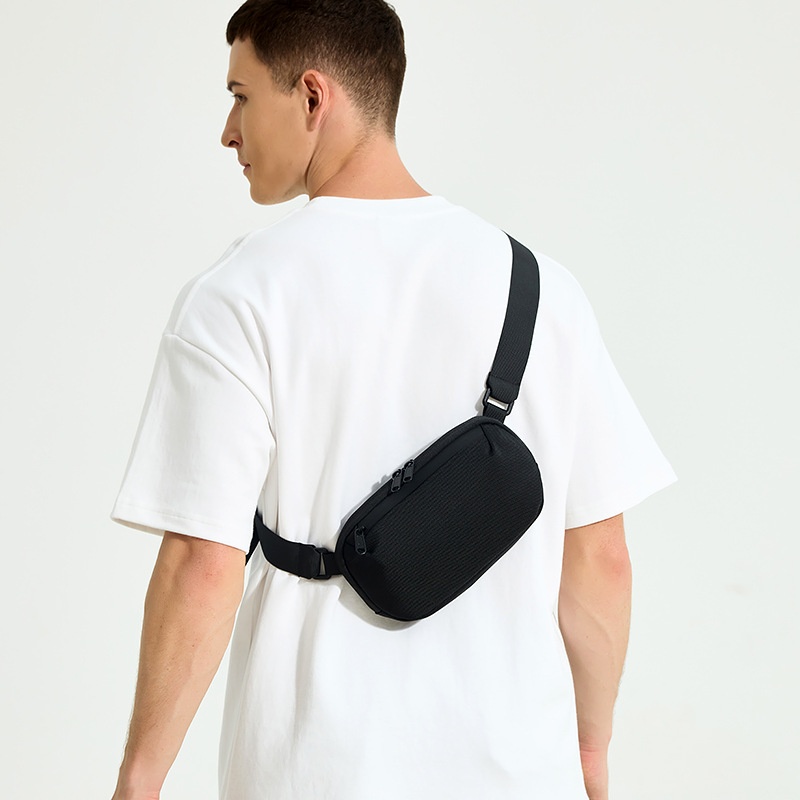 Men's Minimalist Black Crossbody Sling Bag - Everyday Carry
