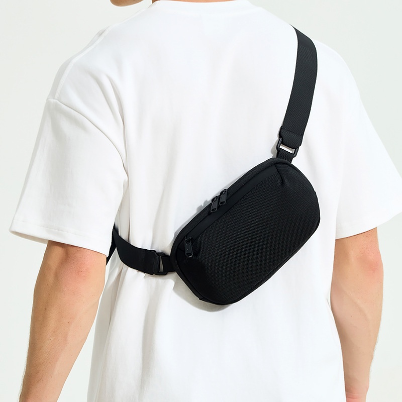 Men's Minimalist Black Crossbody Sling Bag - Everyday Carry