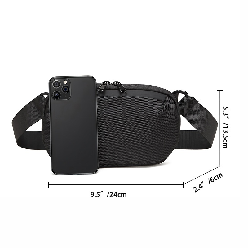 Men's Minimalist Black Crossbody Sling Bag - Everyday Carry