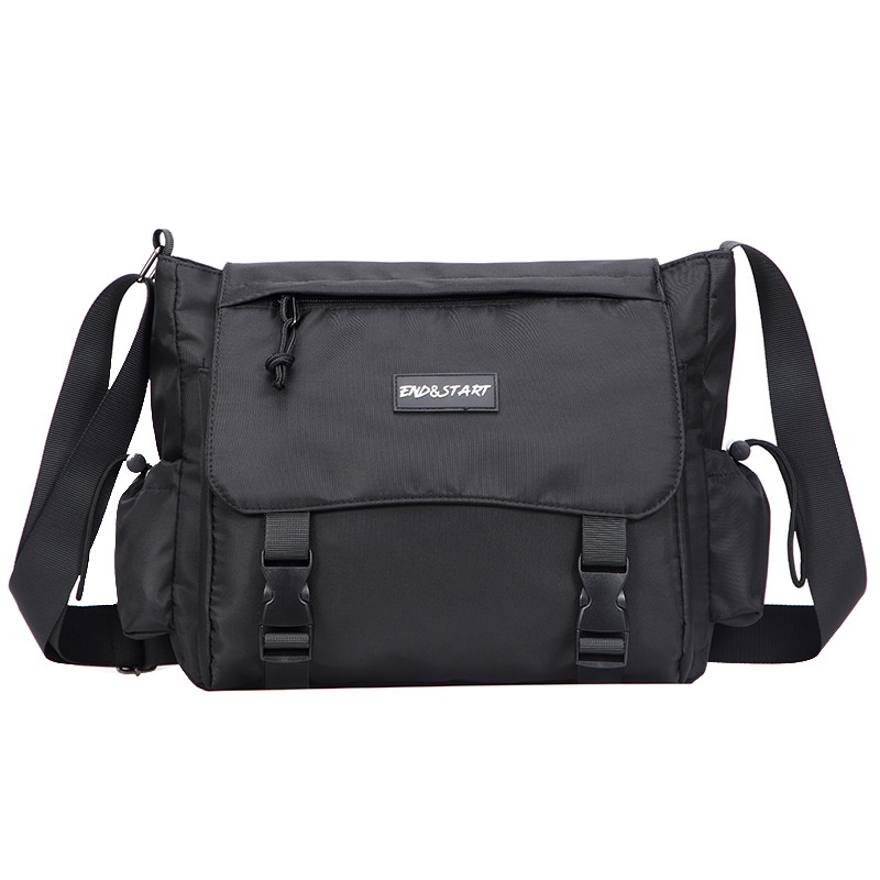 Men's Casual Black Messenger Bag - Crossbody Shoulder Bag