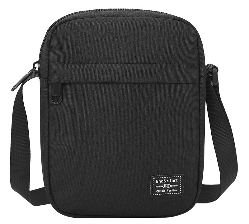 Men's Casual Black Crossbody Bag - Compact & Durable