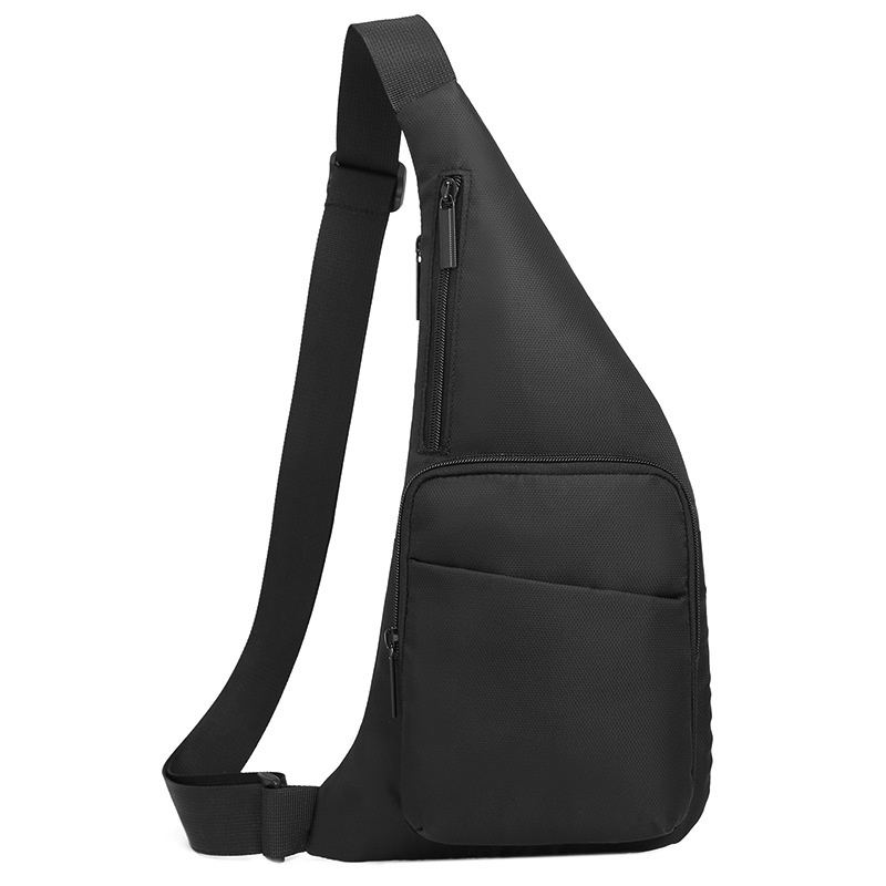 Sleek Black Crossbody Sling Bag - Men's Chest Pack