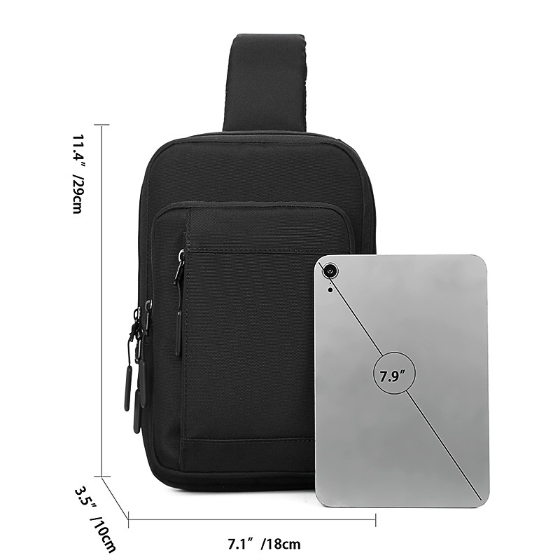 Men's Black Sling Bag - Crossbody Chest Pack