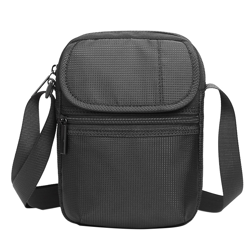 Men's Black Crossbody Bag - Compact Shoulder Messenger