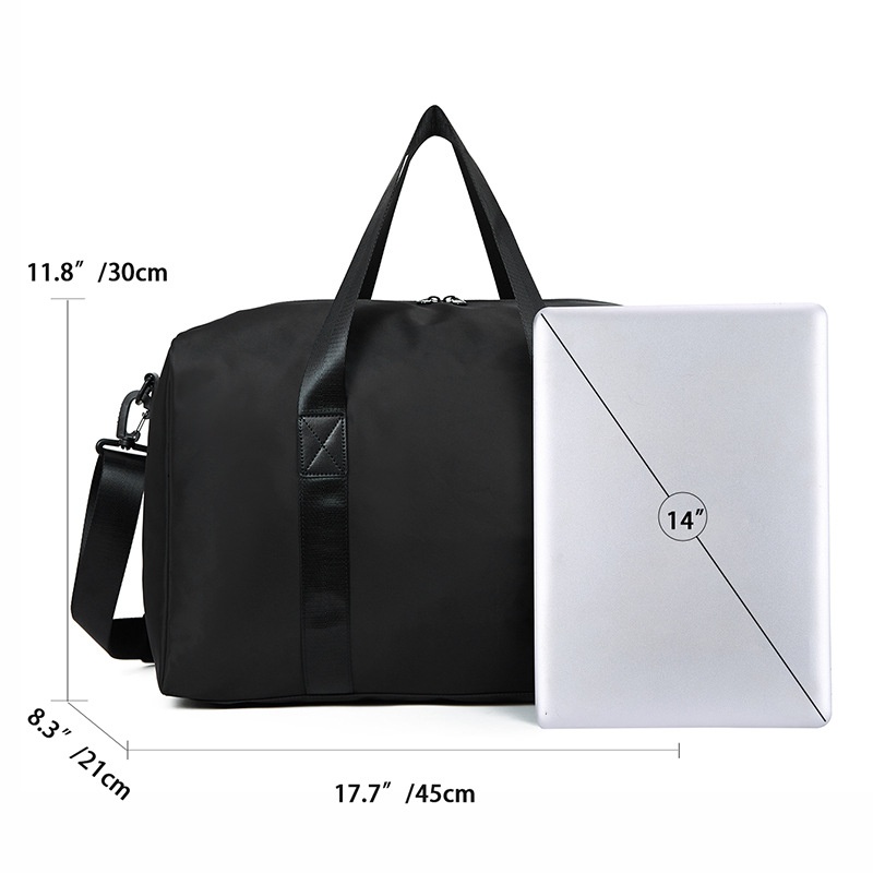 Black Gym Duffel Bag with Shoulder Strap