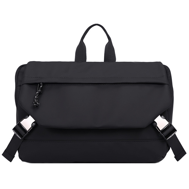 Matte Black Messenger Sling Bag - Tablet Ready