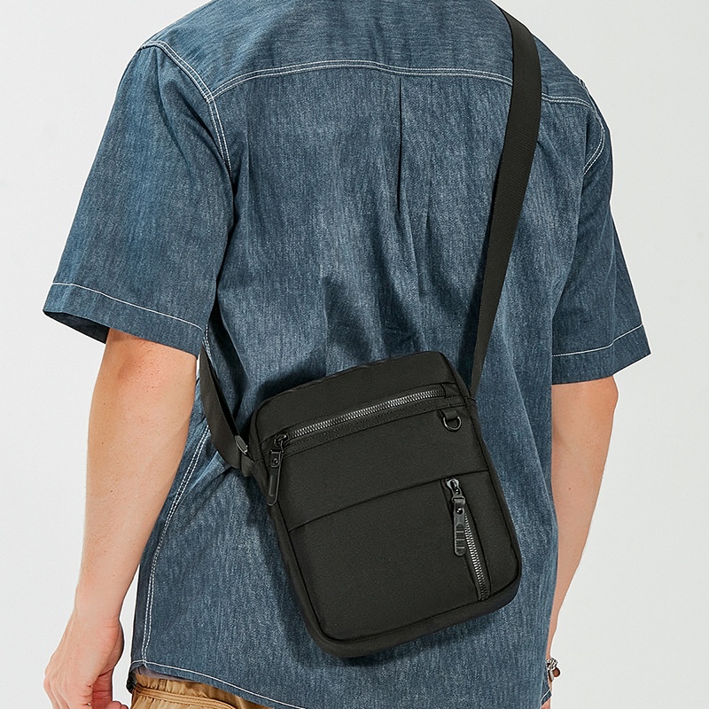 Men's Black Crossbody Shoulder Bag - Travel Sling