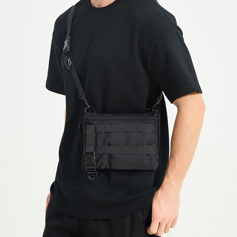 Men's Black Tactical Crossbody Bag - Utility Chest Pack