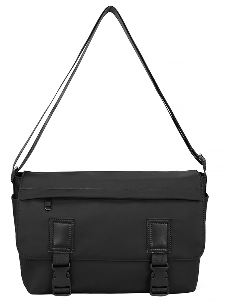 Men's Matte Black Messenger Bag - Tech Crossbody