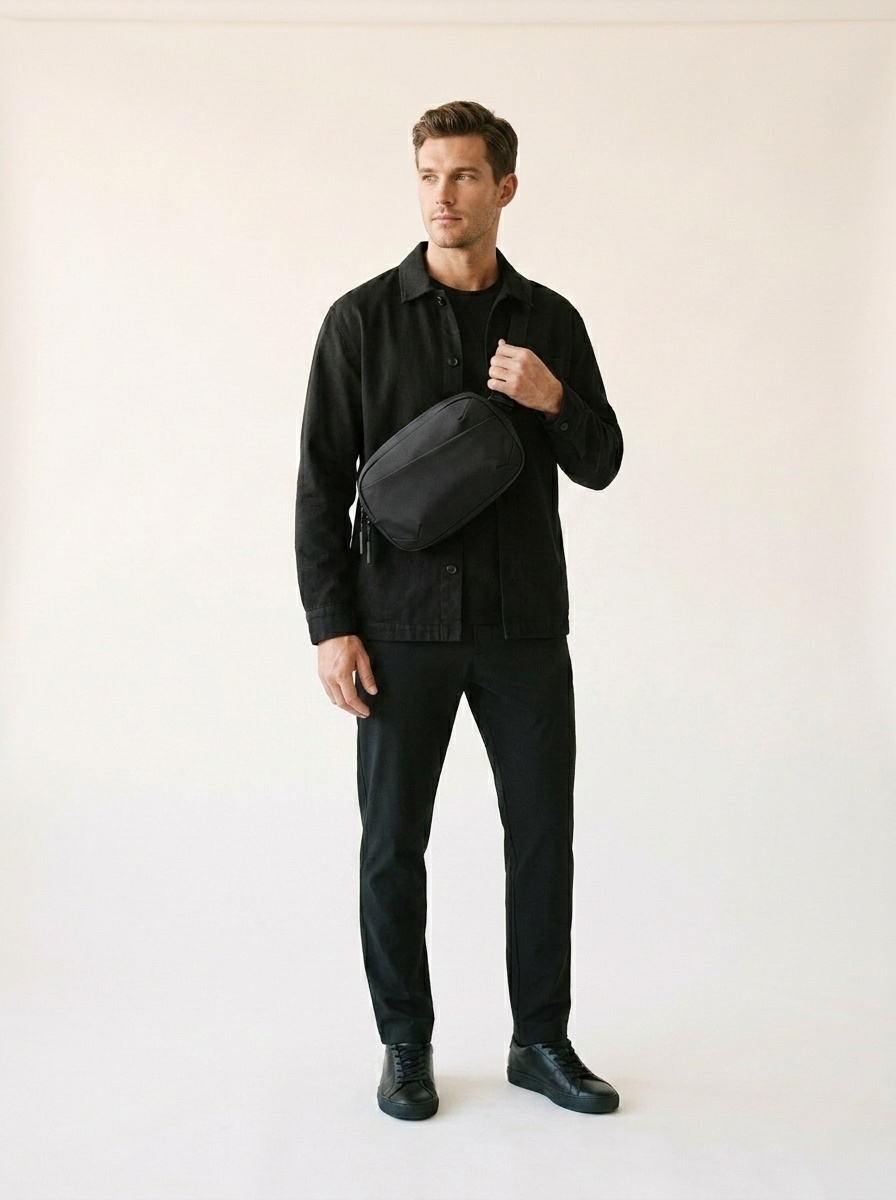 Sleek Black Crossbody Sling Bag - Everyday Crossbody Bag