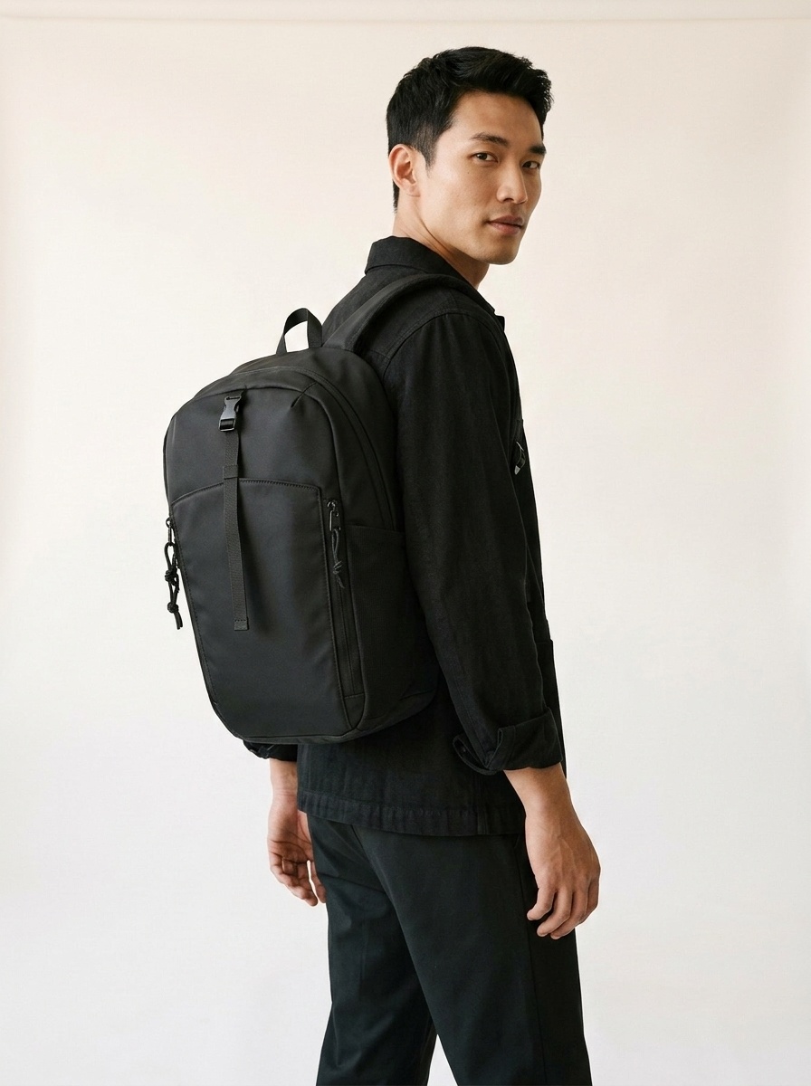 Sleek Black Everyday Backpack - Travel & Commute Daypack