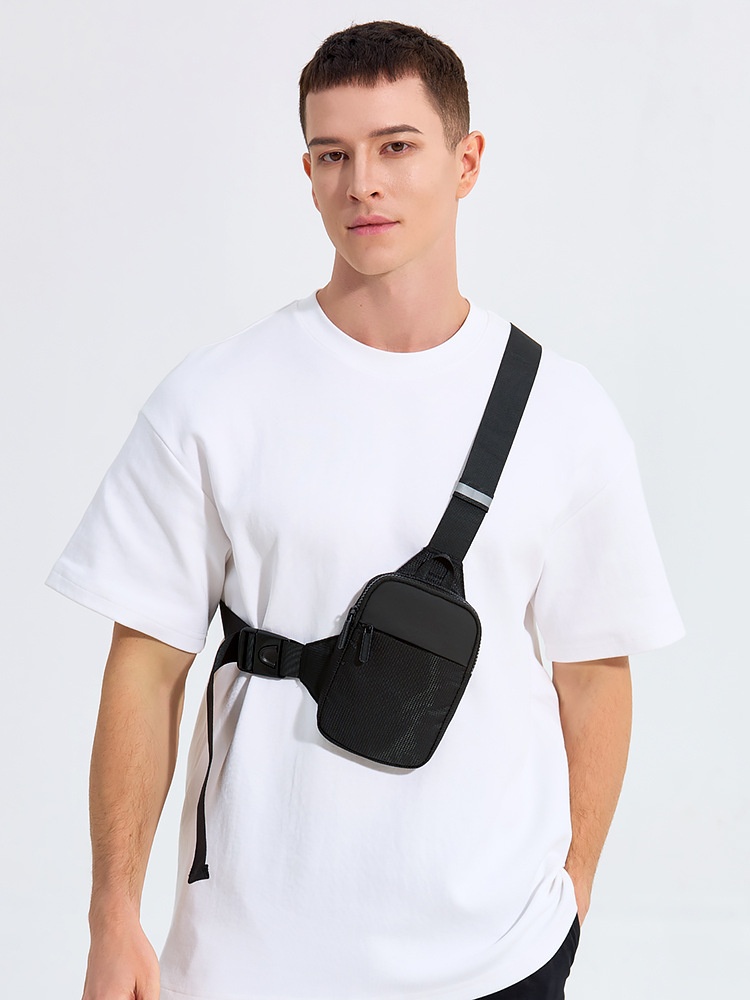Men's Black Chest Bag Sling Crossbody Pack