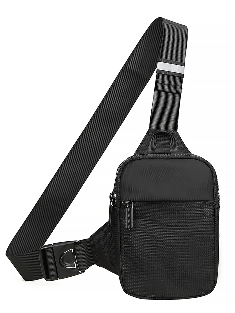 Men's Black Chest Bag Sling Crossbody Pack