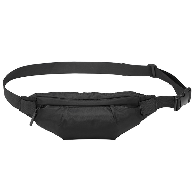 Black Nylon Fanny Pack | Adjustable Waist Sling Bag