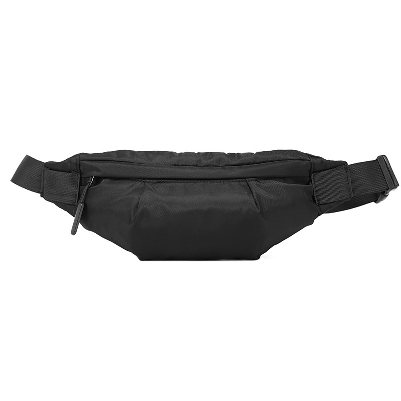 Black Nylon Fanny Pack | Adjustable Waist Sling Bag