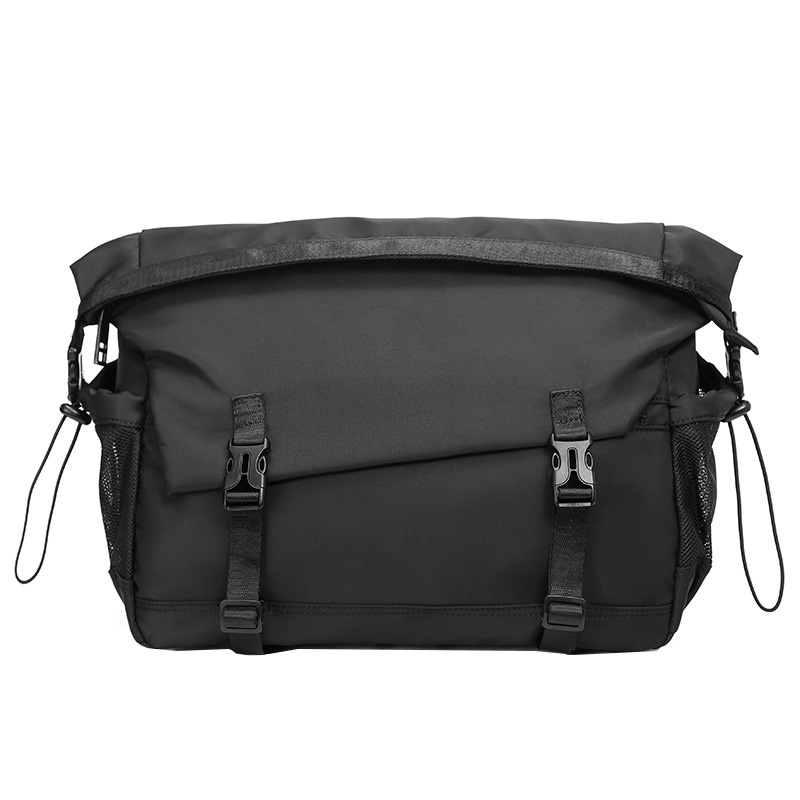 Modern Black Messenger Bag - 14" Laptop Crossbody