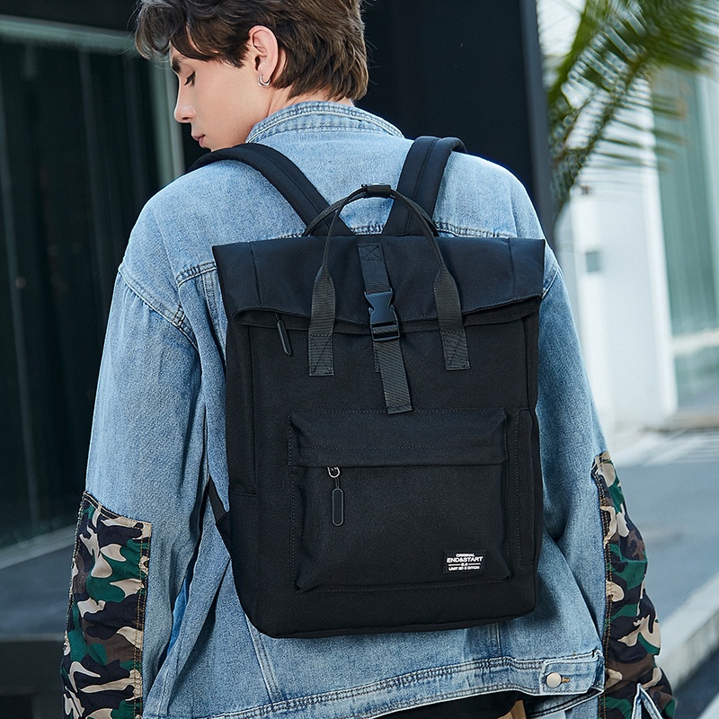 Modern Roll-Top Laptop Backpack - Durable & Stylish