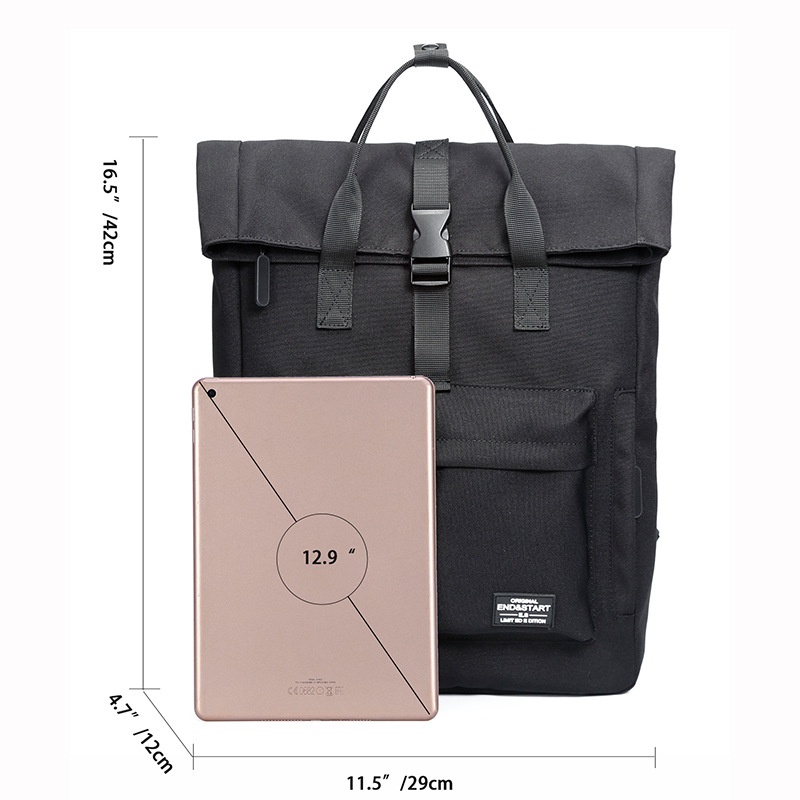 Modern Roll-Top Laptop Backpack - Durable & Stylish