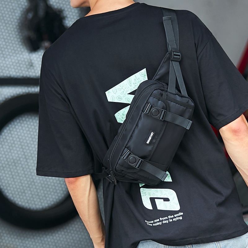 Men's Black Casual Sling Bag - Crossbody Waist Pack