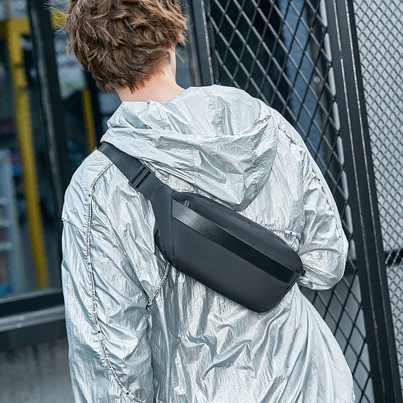 Sleek Matte Black Crossbody Sling Bag for Men & Women