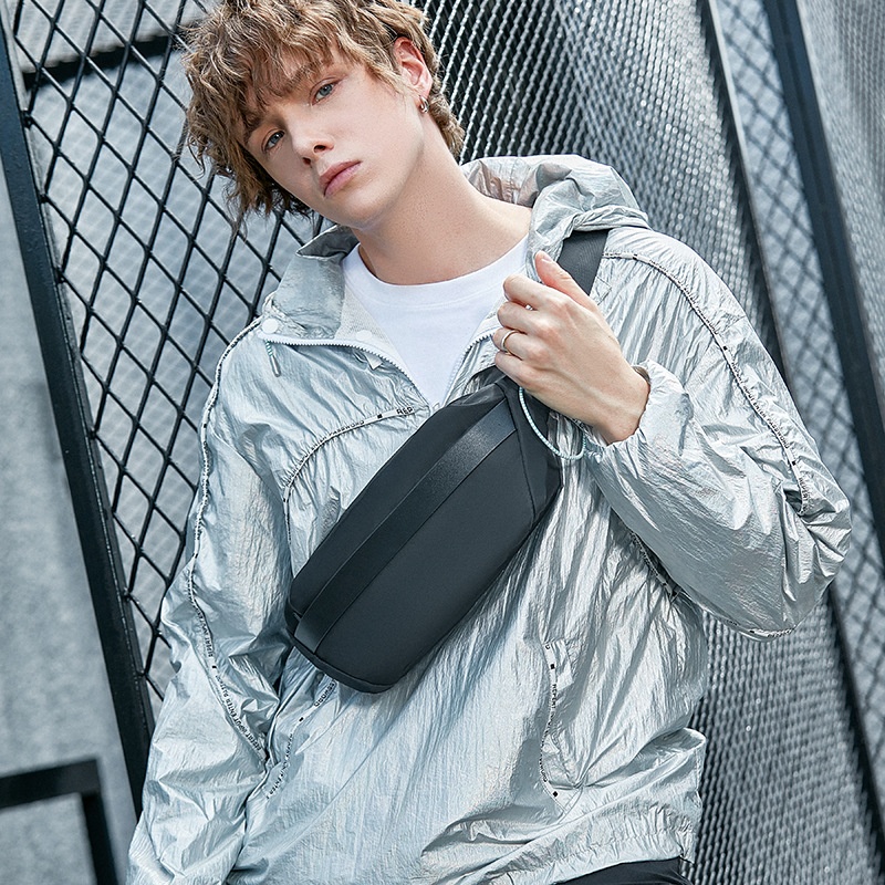 Sleek Matte Black Crossbody Sling Bag for Men & Women