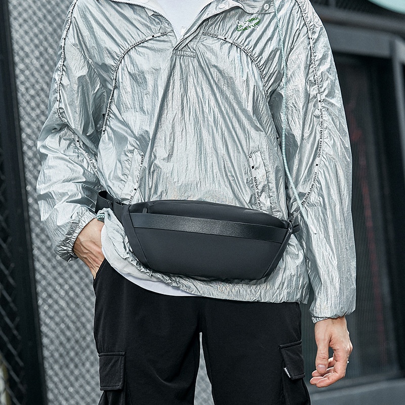 Sleek Matte Black Crossbody Sling Bag for Men & Women