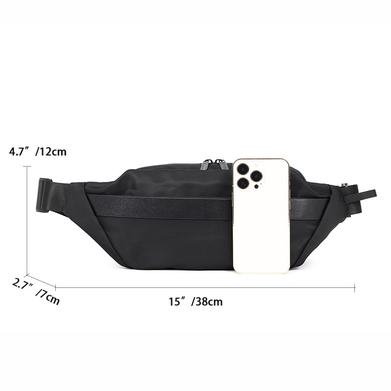 Sleek Matte Black Crossbody Sling Bag for Men & Women