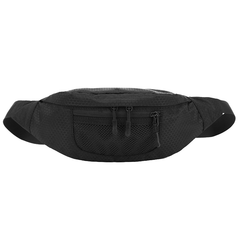 Sporty Black Fanny Pack - Waist Bag & Sling Bag