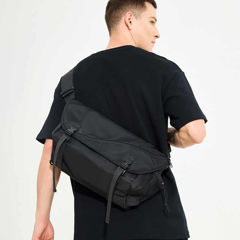 Men's Black Messenger Bag - Tech Crossbody Sling