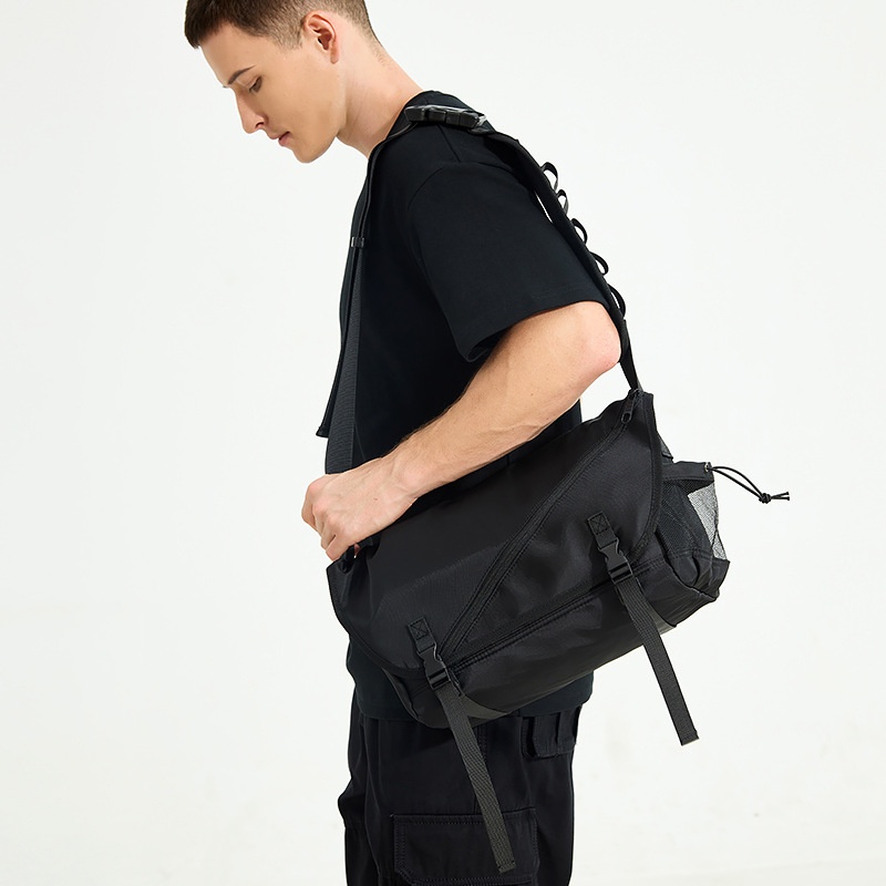 Men's Black Messenger Bag - Tech Crossbody Sling